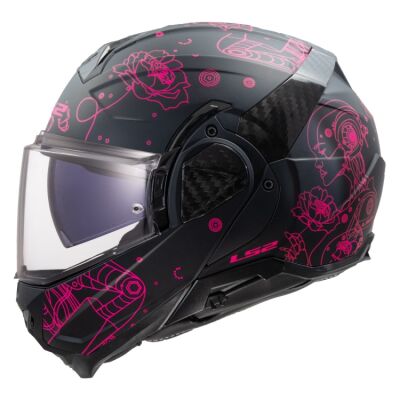 LS2 FF910 ADVANT II SOPHIA překlápěcí helma černá/růžová